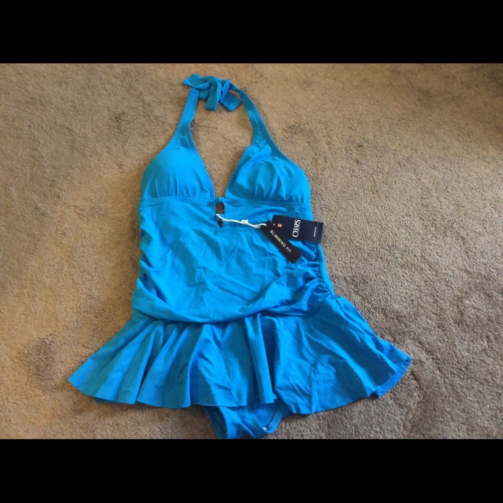 NWT Chaps Turquoise Swimsuit,Size 14